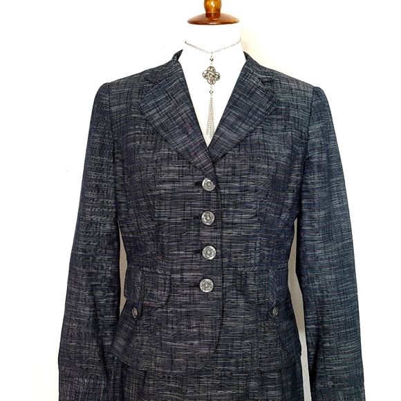 Luxury Designer Classic Kate Unger Evening Cocktail Power Suit Skirt Jacket Set - Picture 10 of 12